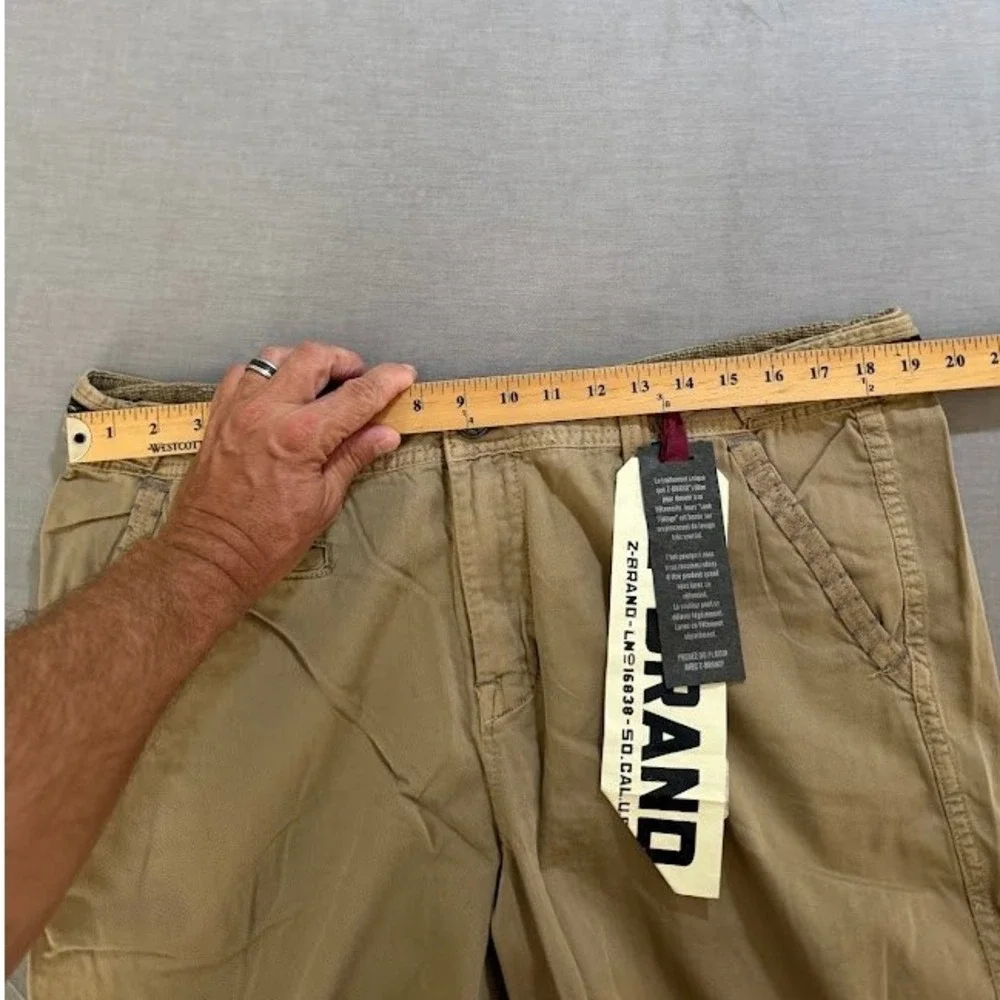 Z Brand Mens Tan Twill Straight Leg Chino Pants‎ Casual Belted Zip 38X32.
